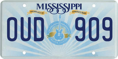 MS license plate OUD909