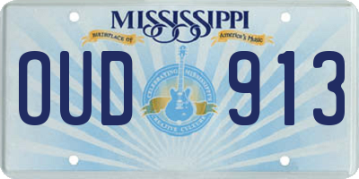 MS license plate OUD913