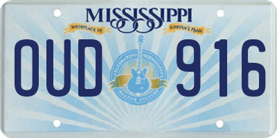 MS license plate OUD916