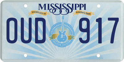 MS license plate OUD917