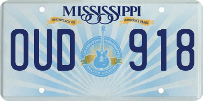 MS license plate OUD918