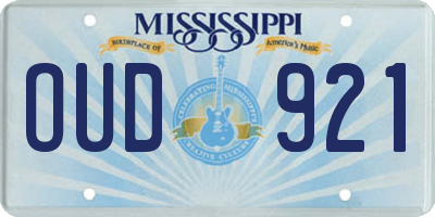 MS license plate OUD921
