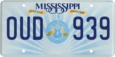 MS license plate OUD939