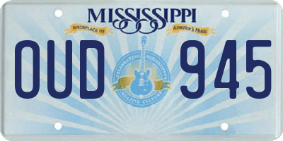 MS license plate OUD945
