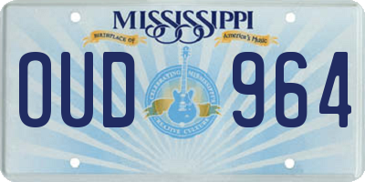 MS license plate OUD964