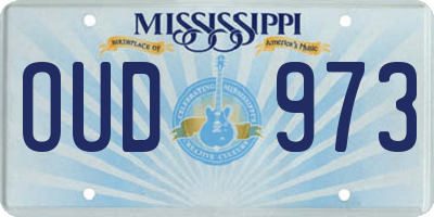 MS license plate OUD973