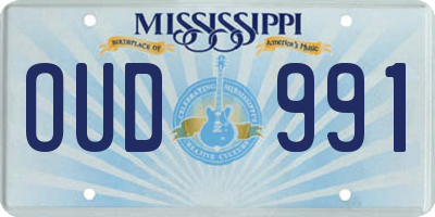 MS license plate OUD991