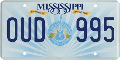 MS license plate OUD995