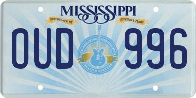 MS license plate OUD996