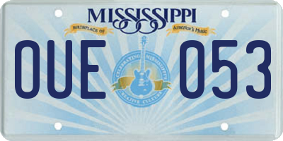 MS license plate OUE053
