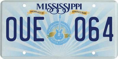 MS license plate OUE064