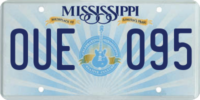 MS license plate OUE095