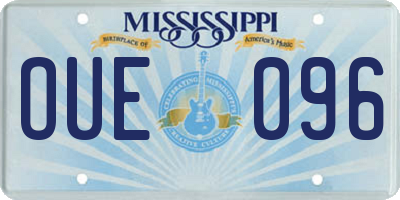 MS license plate OUE096