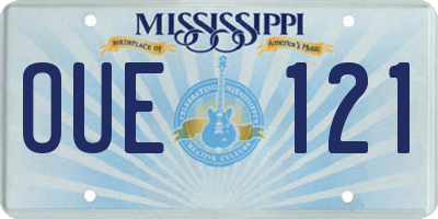MS license plate OUE121