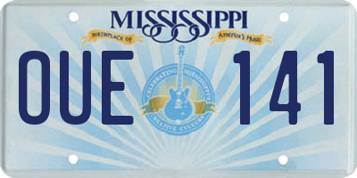 MS license plate OUE141