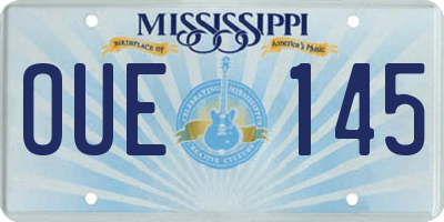 MS license plate OUE145