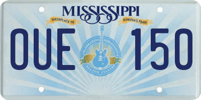 MS license plate OUE150