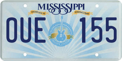 MS license plate OUE155