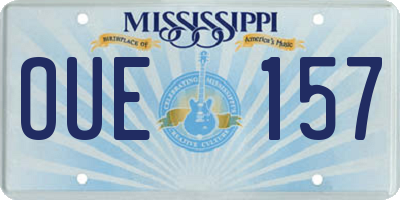 MS license plate OUE157