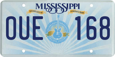 MS license plate OUE168