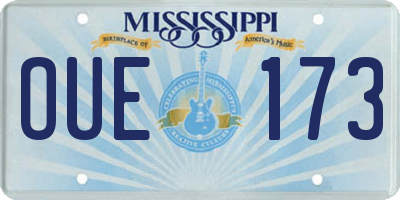 MS license plate OUE173