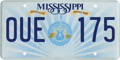 MS license plate OUE175