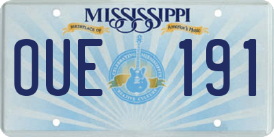 MS license plate OUE191
