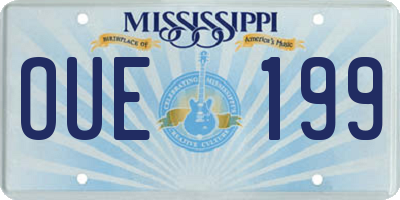 MS license plate OUE199