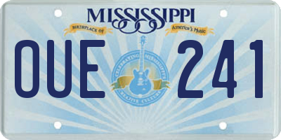 MS license plate OUE241