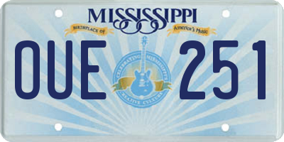 MS license plate OUE251