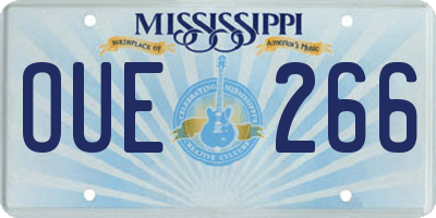 MS license plate OUE266