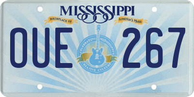 MS license plate OUE267