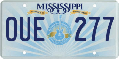 MS license plate OUE277