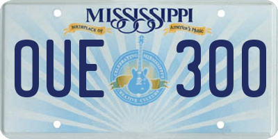 MS license plate OUE300