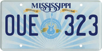 MS license plate OUE323