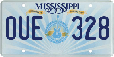 MS license plate OUE328