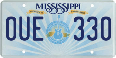 MS license plate OUE330