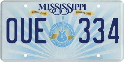 MS license plate OUE334