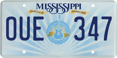 MS license plate OUE347