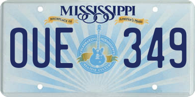 MS license plate OUE349