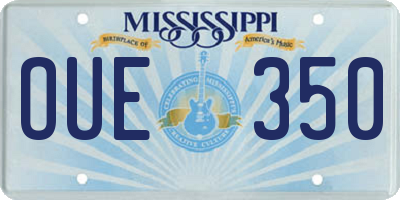 MS license plate OUE350