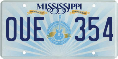 MS license plate OUE354