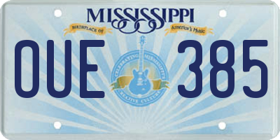 MS license plate OUE385