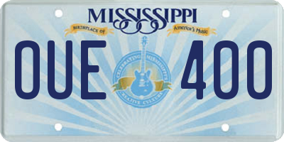 MS license plate OUE400