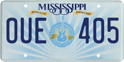 MS license plate OUE405