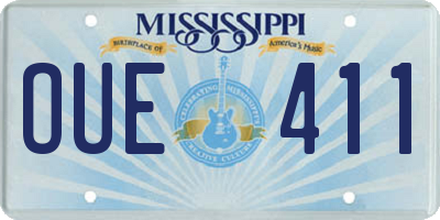 MS license plate OUE411