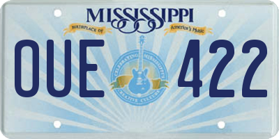 MS license plate OUE422