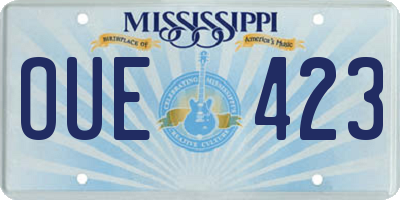 MS license plate OUE423
