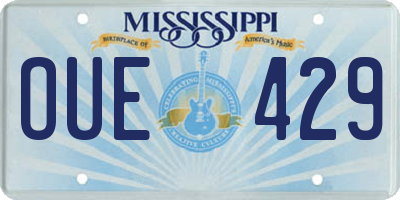 MS license plate OUE429