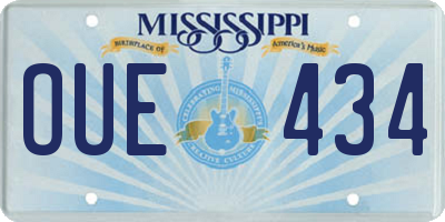 MS license plate OUE434